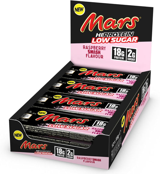 Mars Hi Protein Low Sugar 12x55g Raspberry Smash