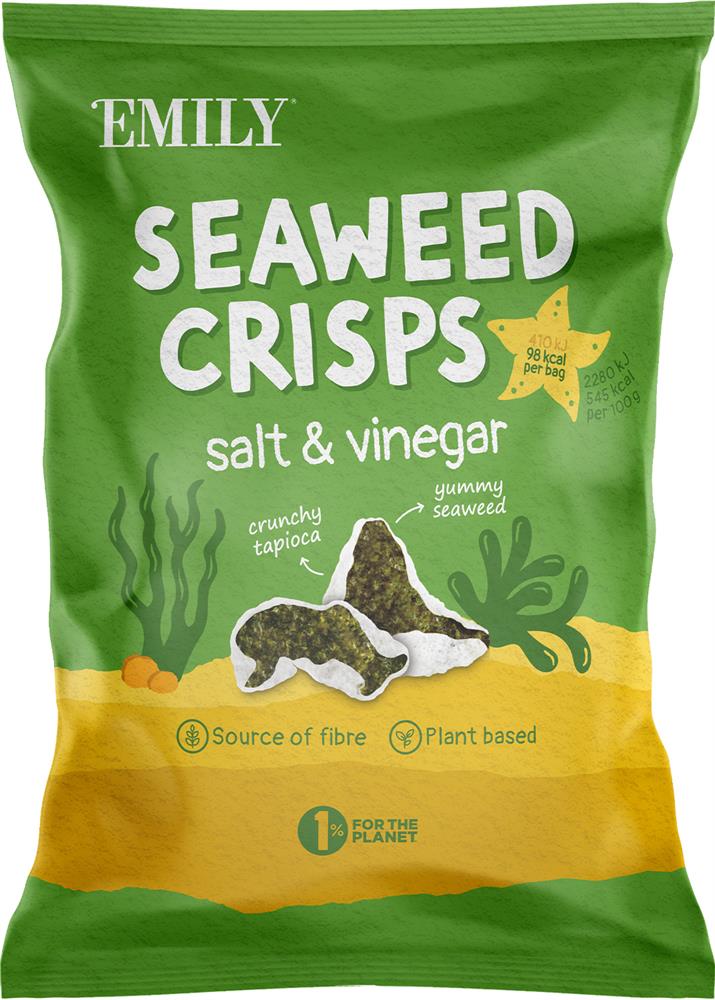 Emily_Seaweed Crisps Salt & Vinegar 18g-Pack of 6