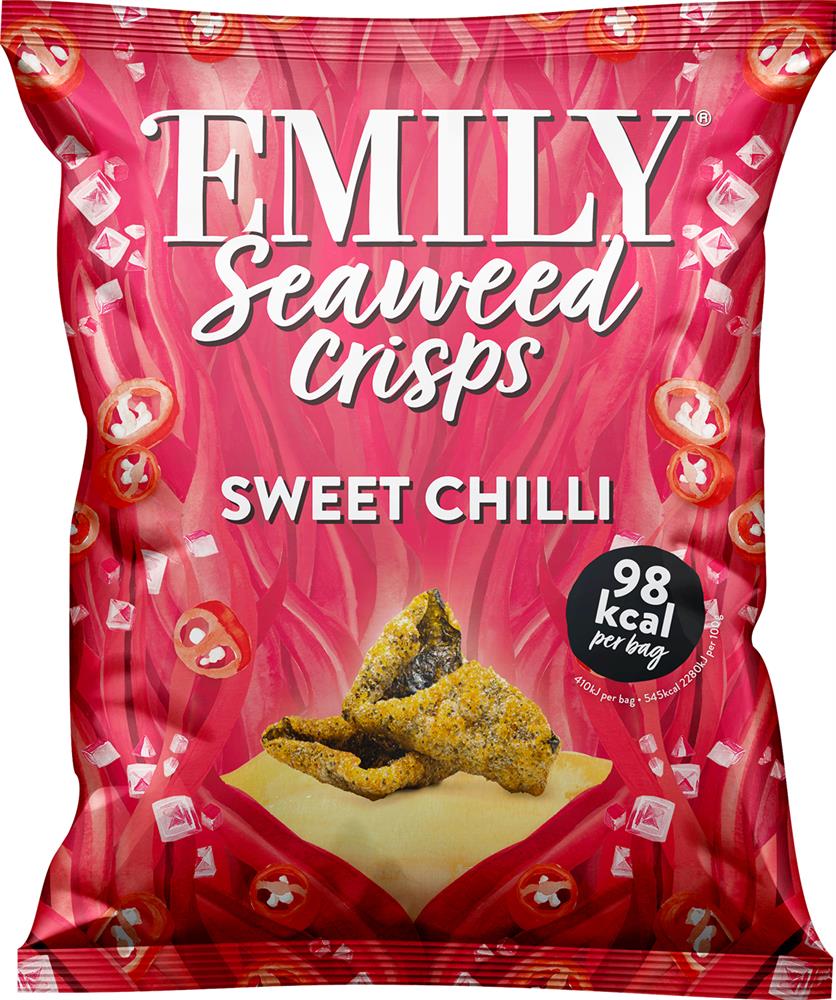 Emily_Seaweed Crisps Sweet Chili 18g-Pack of 6