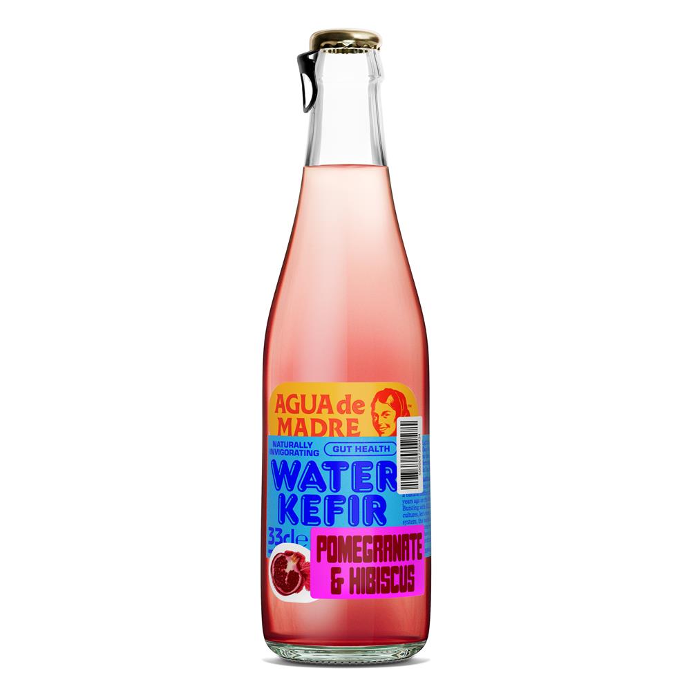 Agua De Madre_Pomegranate Hibiscus Water Kefir Bottle 330ml-pack of 2