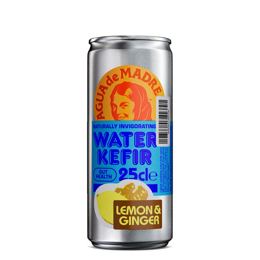 Agua De Madre_Lemon & Ginger Water Kefir 250ml Can-pack of 2