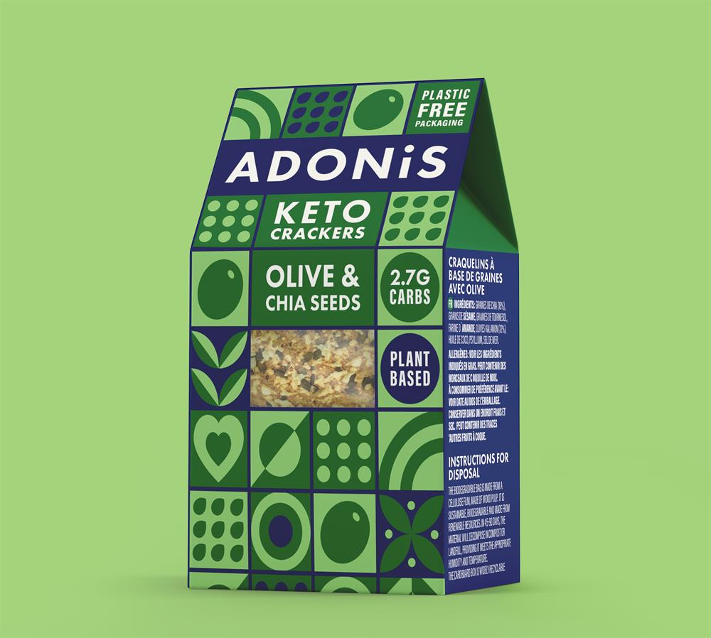 Adonis_Keto Olive & Chia Seeds Crackers 60g