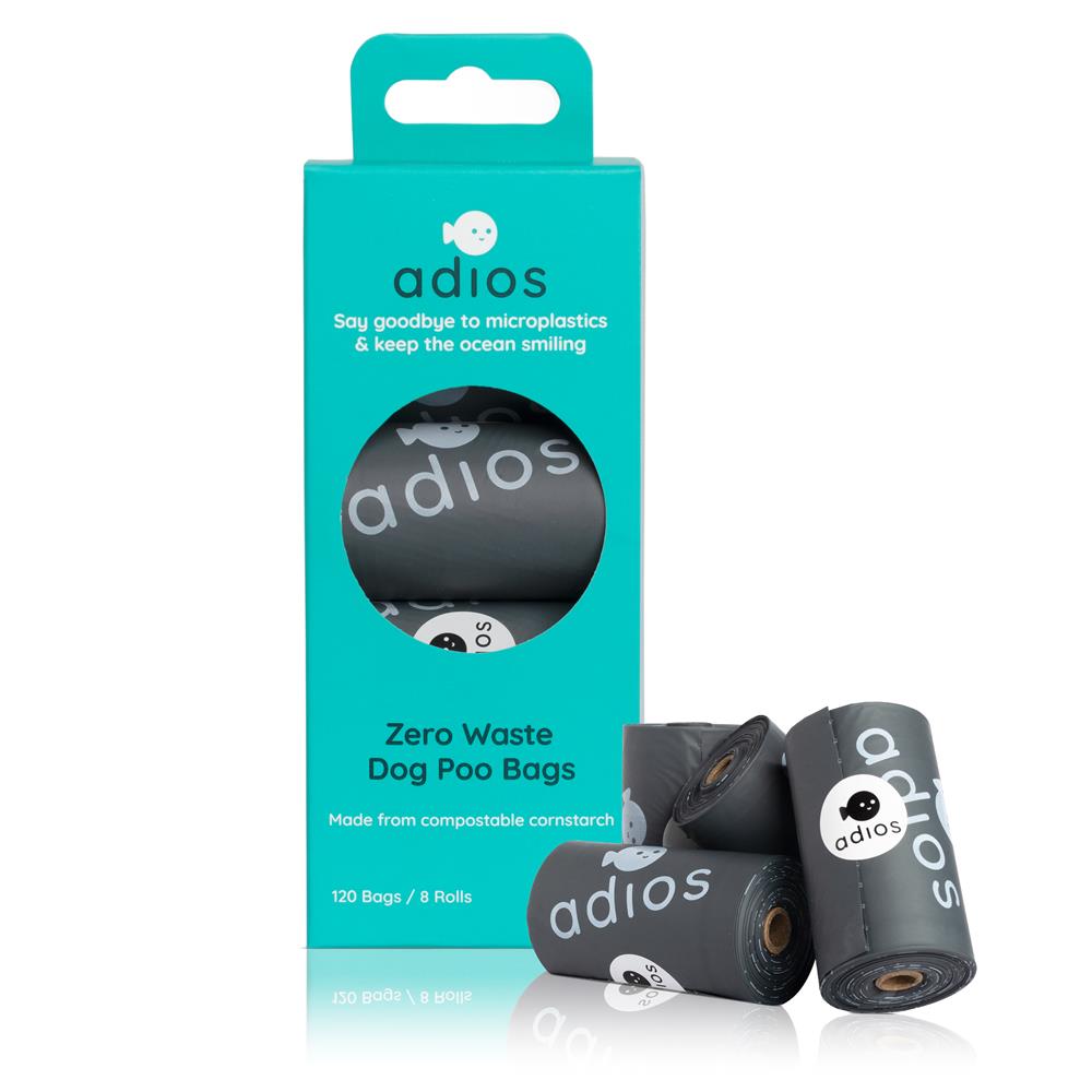 Adios Plastic_Compostable Poo Bag Grey 60 Pack Non Handle