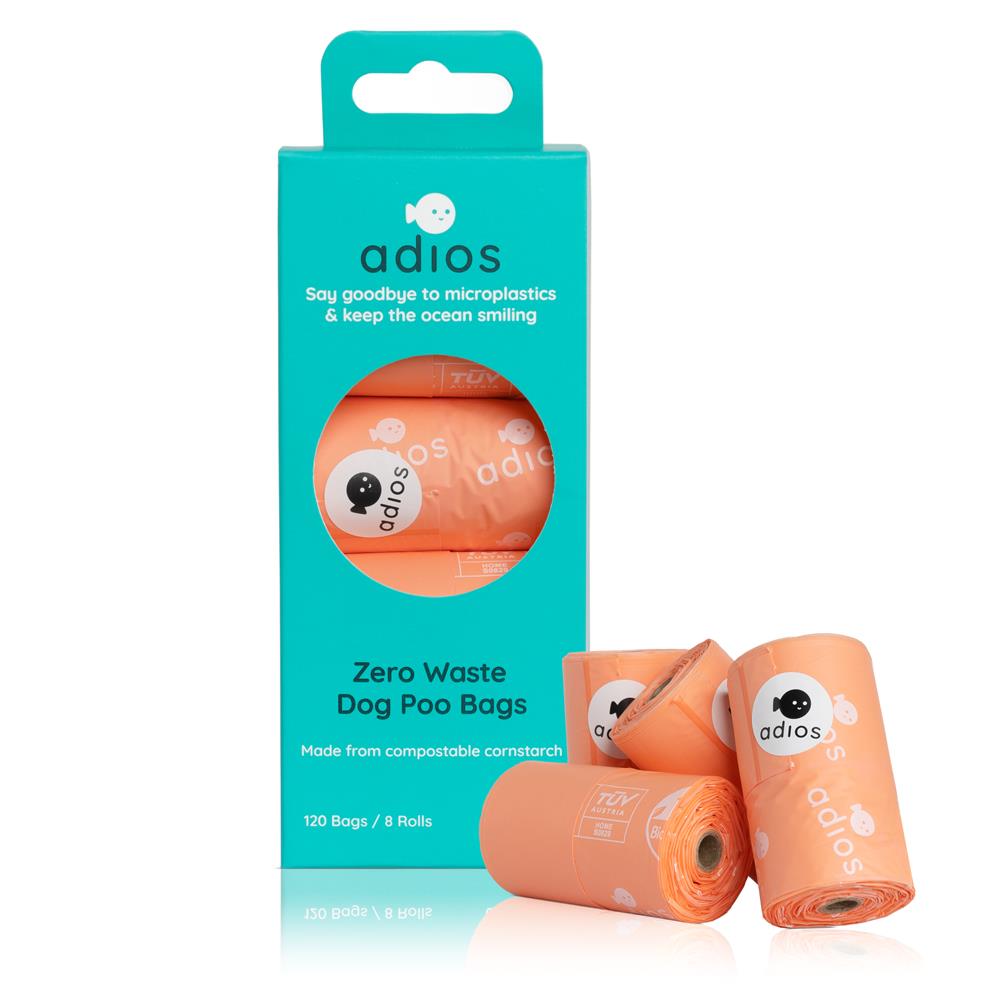 Adios Plastic_Compostable Poo Bag with Handles Pink-60 bags