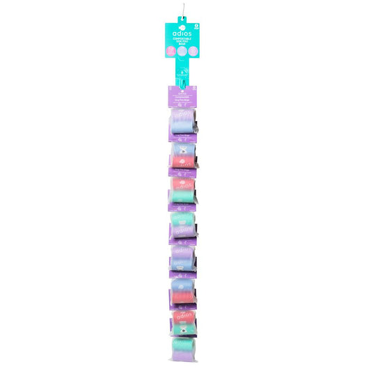 Adios Plastic_AP Compostable Poo Bag Non Handle. Display Strip Rainbow. 8 units