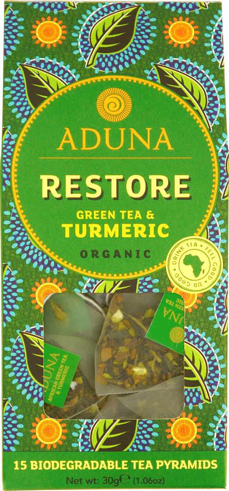 Aduna Superfoods_Aduna Restore Super-Tea - Green Tea & Turmeric 15 Pyramids