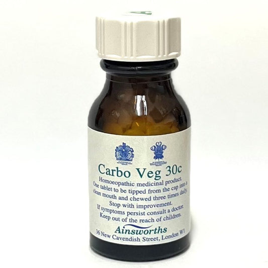 Ainsworths_Carbo Veg 30C Single Counter Remedy 120 tabs