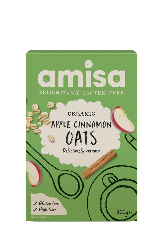 Amisa_Organic Gluten Free Porridge Oats with Apple & Cinnamon 300g