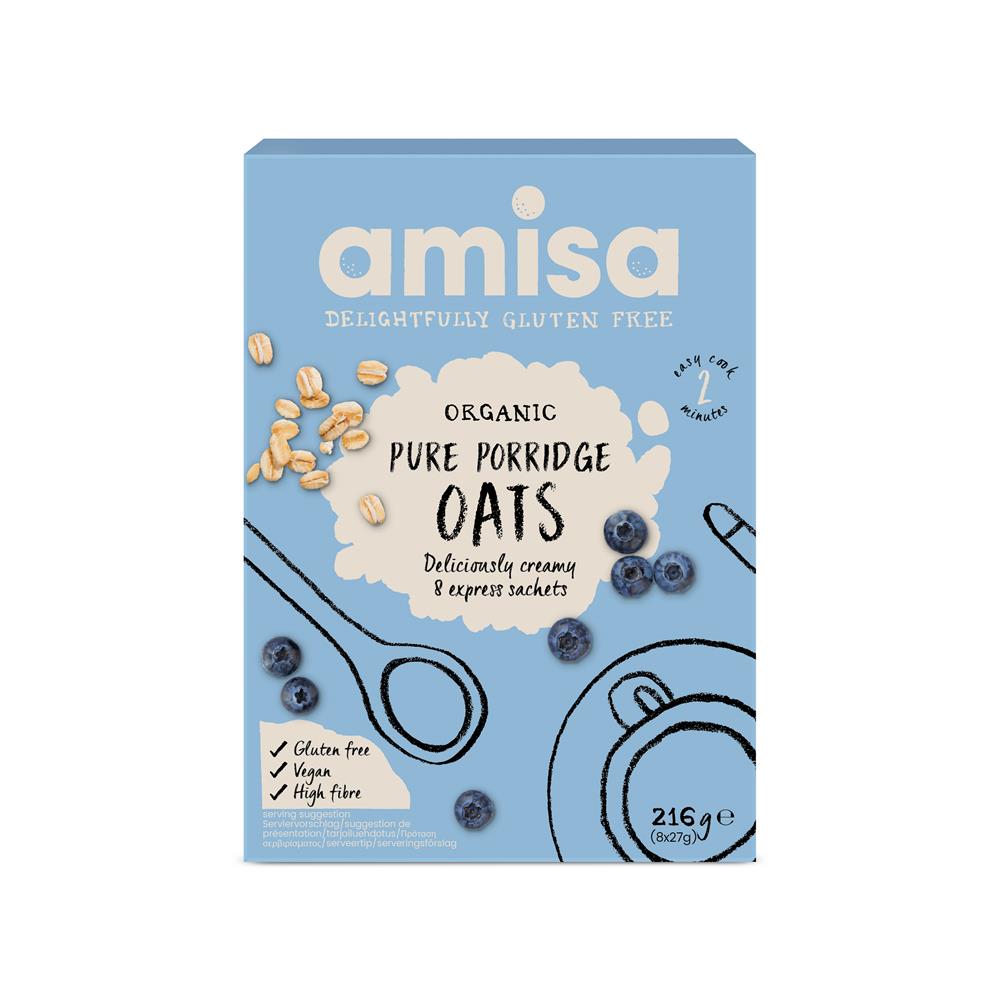 Amisa_Organic Gluten Free Porridge Oats - Sachets 8x27g