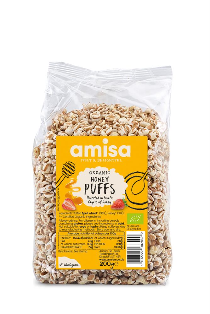 Amisa_Organic Spelt honey Puffs with Honey 200g-Pack of 2