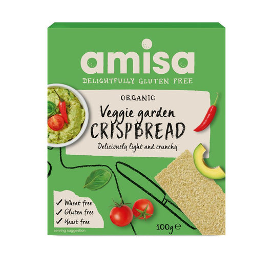 Amisa_Gluten Free Veggie Garden Crispbread Organic 100g-Pack of 2
