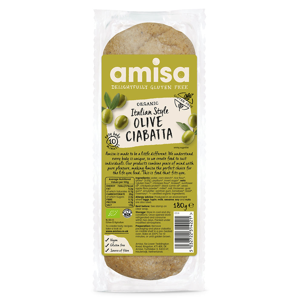 Amisa_Organic Olive Ciabatta Gluten Free 180g