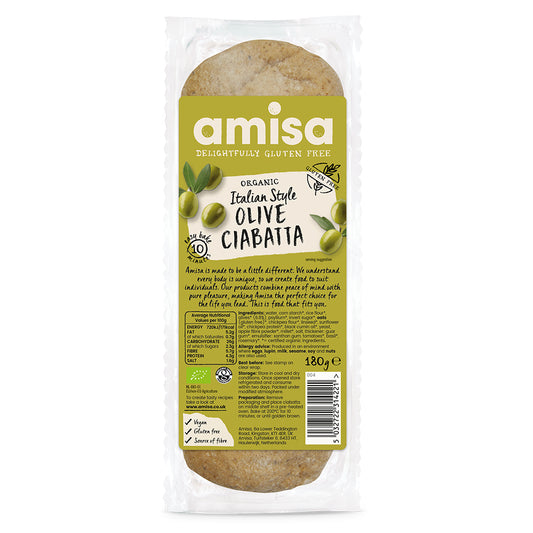 Amisa_Organic Olive Ciabatta Gluten Free 180g