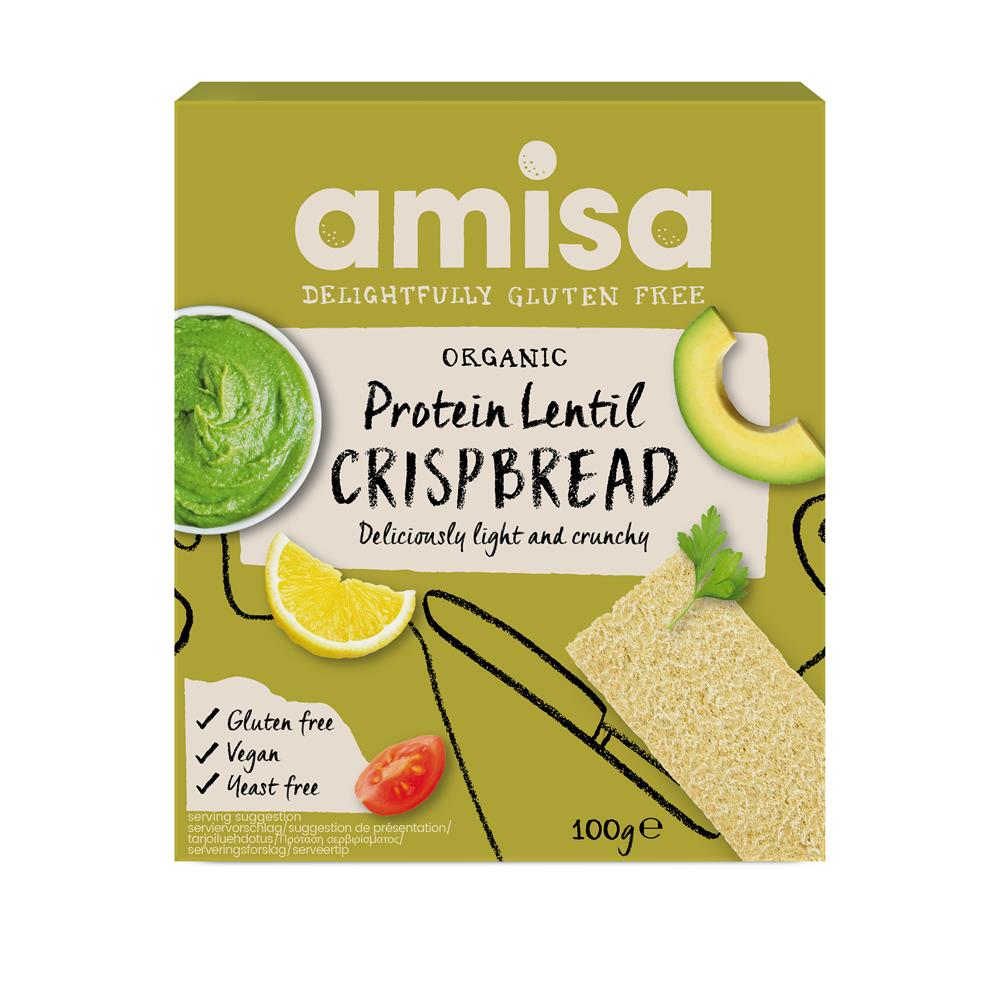 Amisa_Organic Crispbread - Protein Lentil GF 100g-Pack of 2