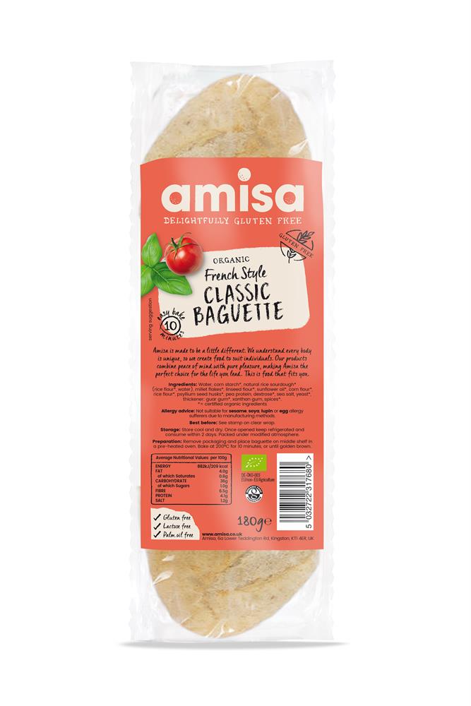 Amisa_Organic GF French Style Classic Baguette 180g