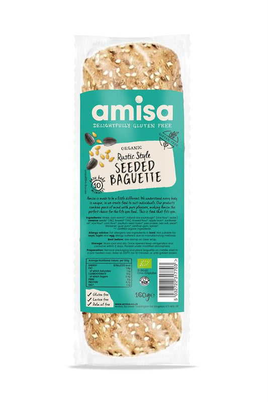 Amisa_Organic Gluten Free Rustic Style Seeded Baguette 160g