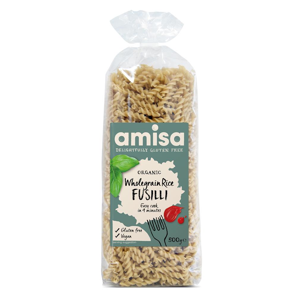 Amisa_Organic & Gluten Free Wholegrain Rice Fusilli Pasta 500g