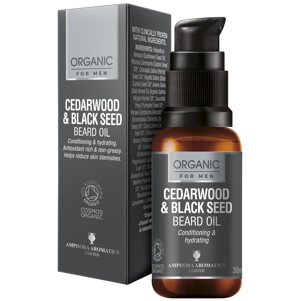 Amphora Aromatics_Cedarwood & Black Seed Beard Oil COSMOS Organic 30ml
