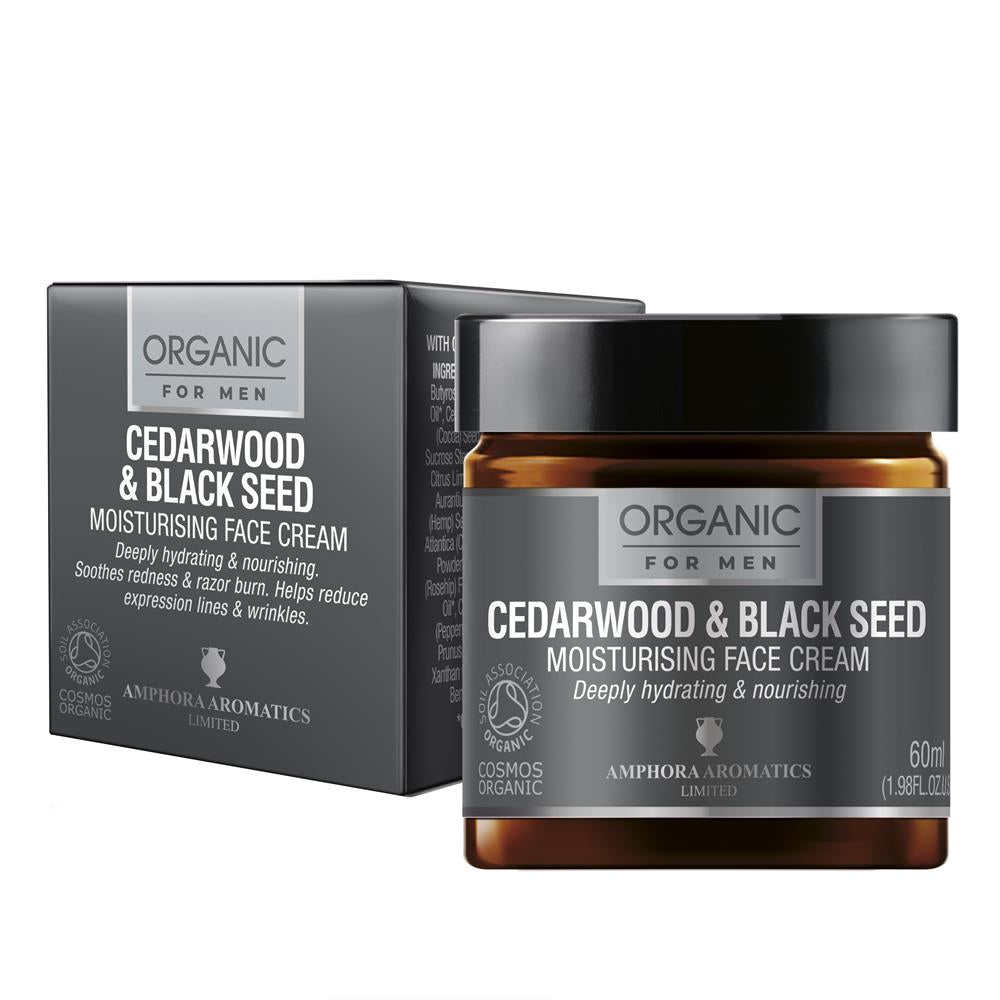Amphora Aromatics_Cedarwood & Black seed Face Moisturiser For Men Organic 60ml