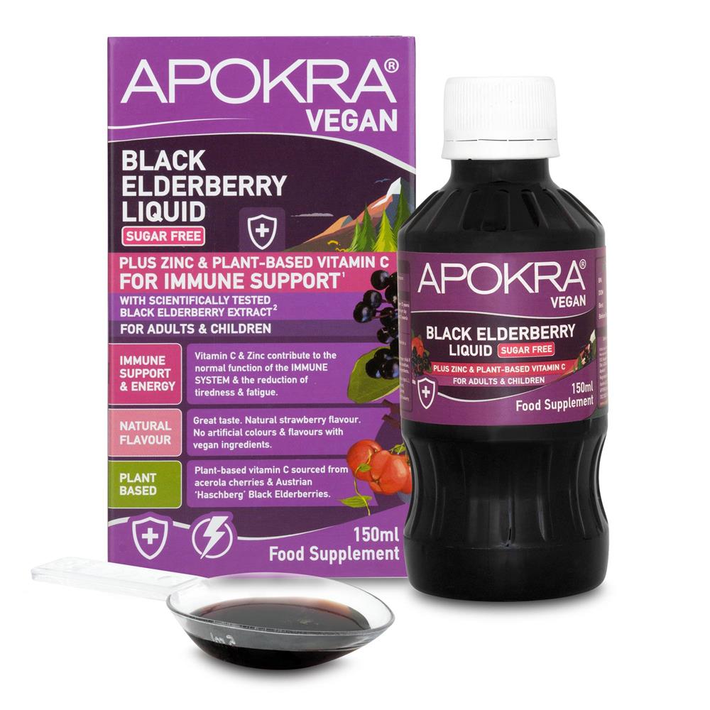 Apokra_Sugar Free Elderberry Vitamin C & Zinc Syrup 150ml