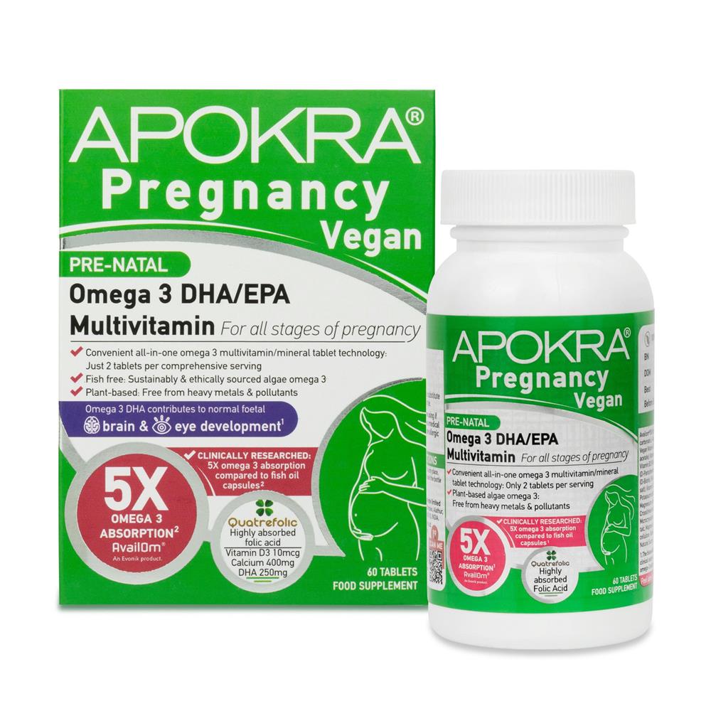 Apokra_Pregnancy Vegan Omega 3 Multivitamin Prenatal 60 Tablets