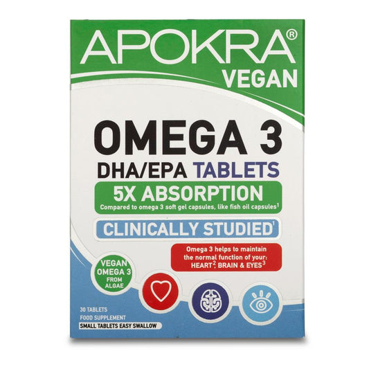 Apokra_Vegan Omega 3 DHA 5X Absorption 30 Tablets