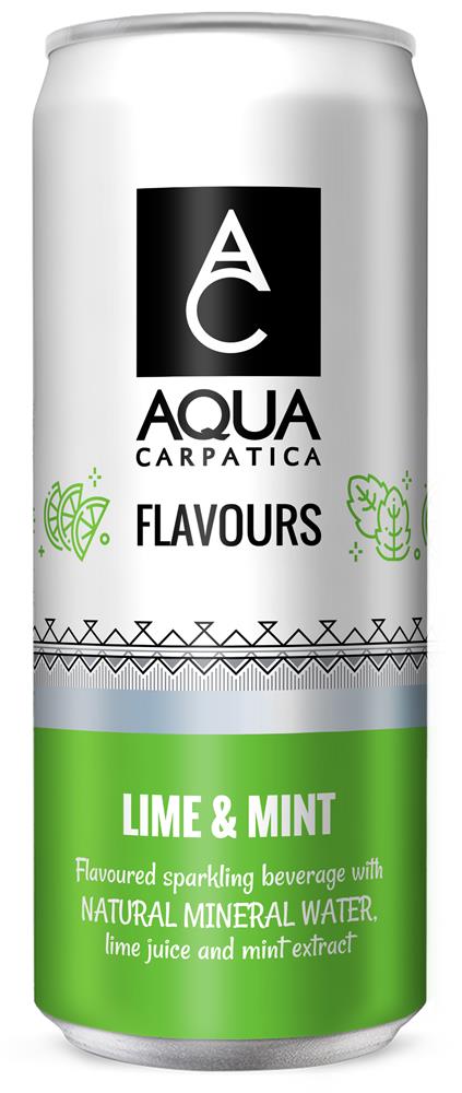 AQUA Carpatica_Flavoured Sparkling Mineral Water Lime & Mint 330ml-Pack of 6