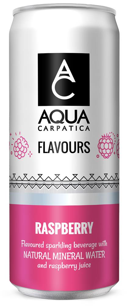 AQUA Carpatica_Flavoured Sparkling Mineral Water Raspberry 330ml-Pack of 6