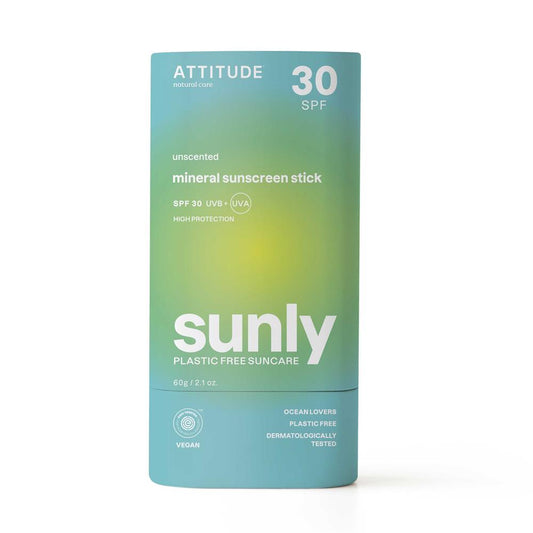 Attitude_Sunly - Sunscreen Stick - Unscented - 30 SPF - 60 g