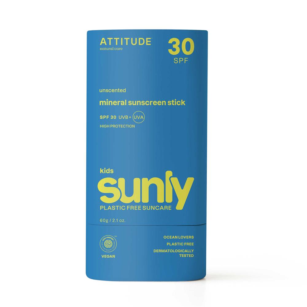 Attitude_Sunly - Sunscreen Stick Kids - Unscented- 30 SPF - 60 g