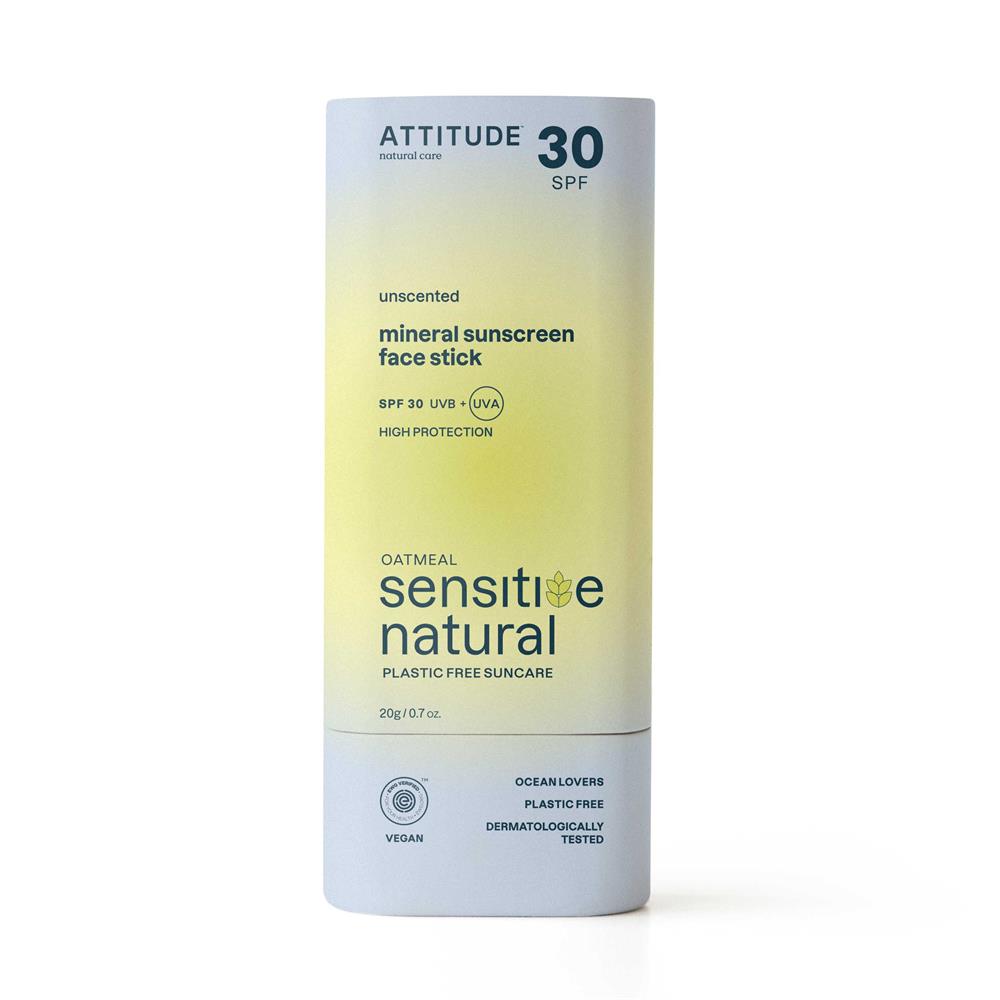 Attitude_Oatmeal Sensitive Natural - Sunscreen Face Stick - 30 SPF - 20g