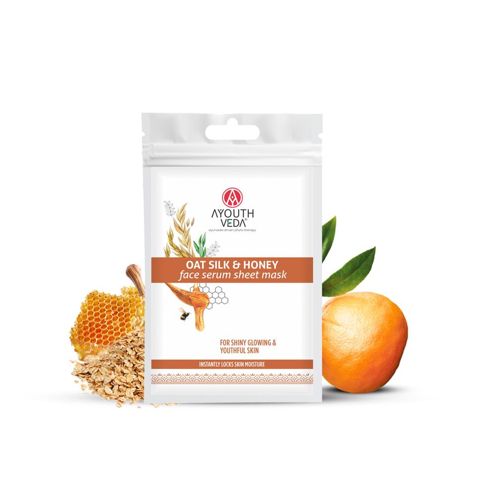 Ayouthveda_Oat Silk & Honey Face Serum Sheet Mask 20g-pack of 4