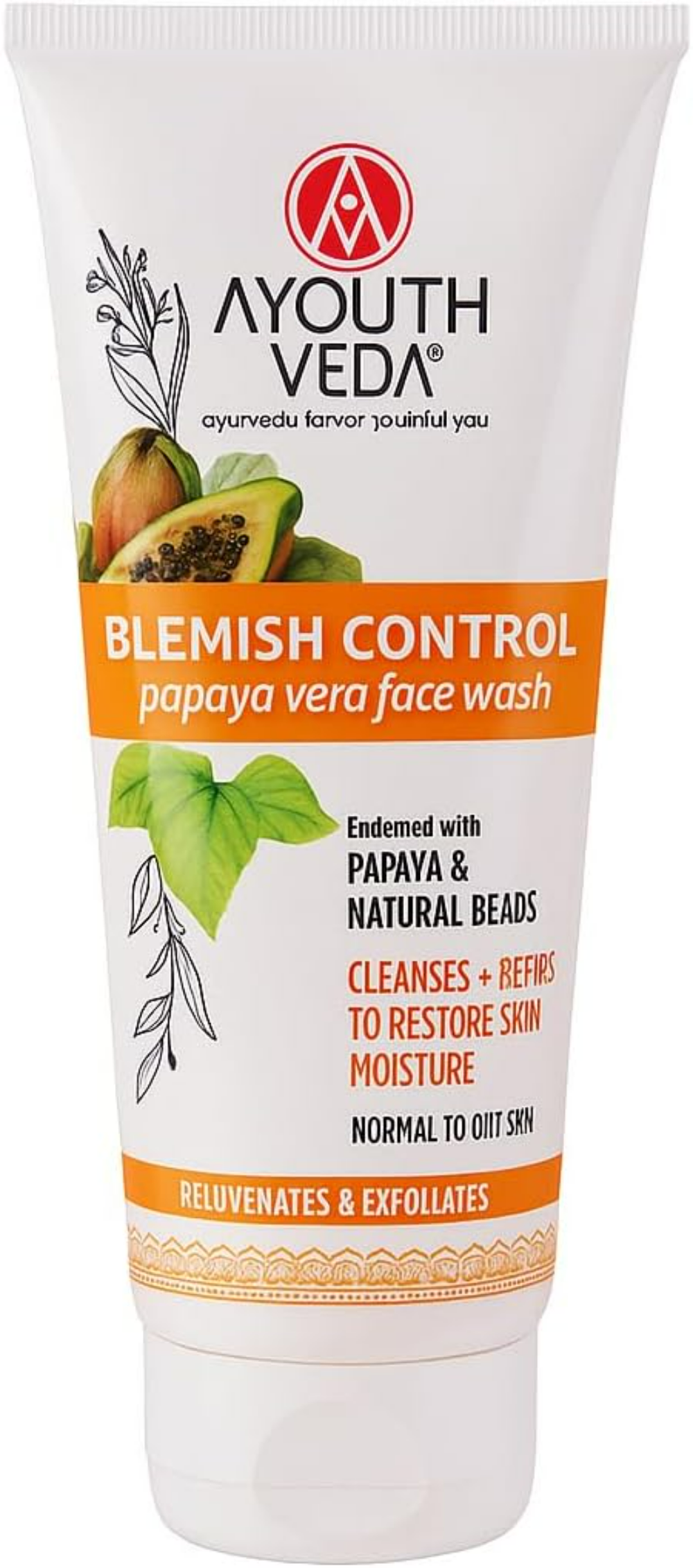 Ayouthveda_Blemish Control Papapya Vera Face Wash 100ml-pack of 2