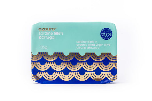 Azouro_Portugal Sardine Fillets Organic Olive Oil & Seaweed 106g