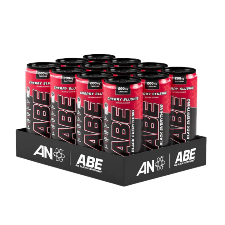 Applied Nutrition ABE (All Black Everything) Carbonated Can 12x330ml Cherry Slushie