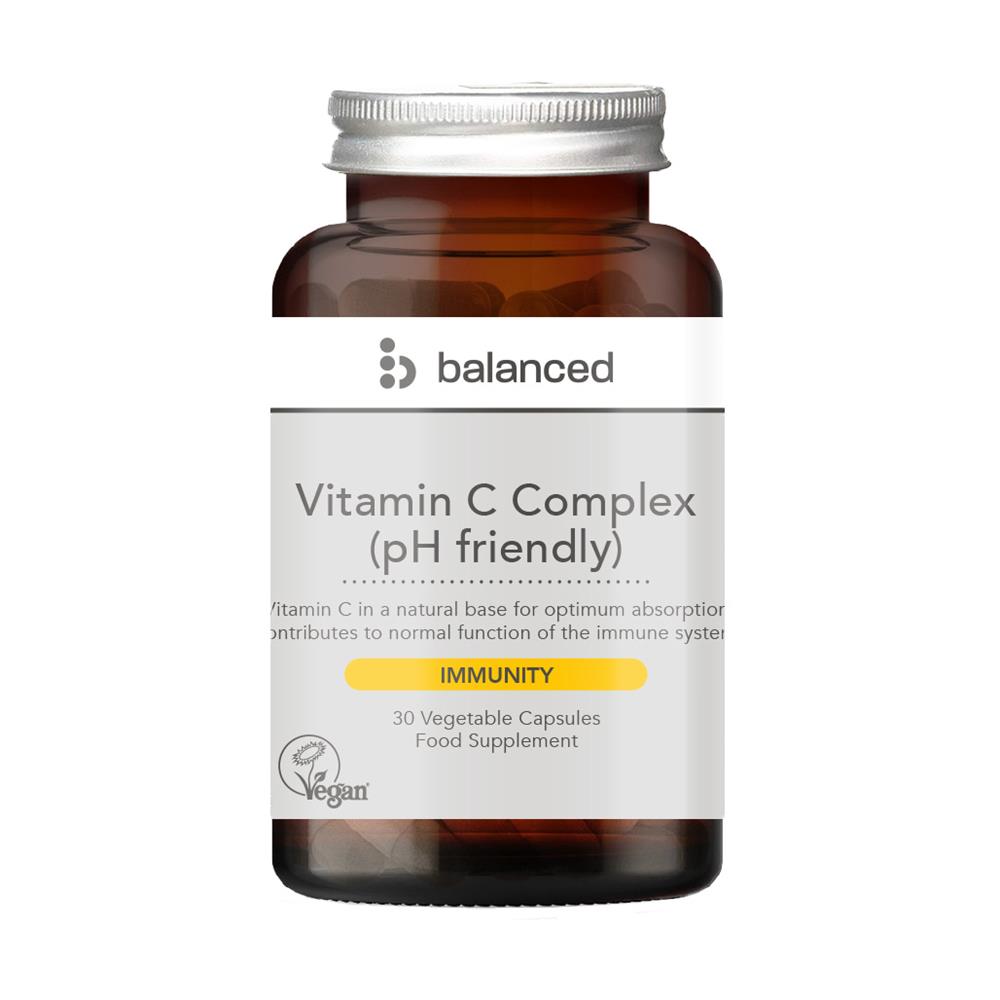 Balanced_Vitamin C Complex (pH Friendly) 30 Veggie Caps - Reusable Bottle
