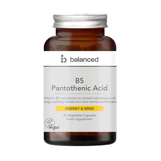 Balanced_B5 Pantothenic Acid 30 Veggie Caps - Reusable Bottle
