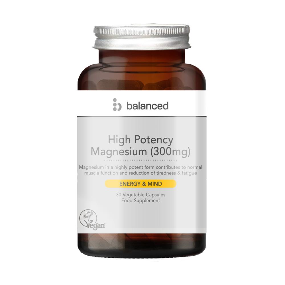 Balanced_High Potency Magnesium (300mg) 30 Veggie Caps - Reusable Bottle