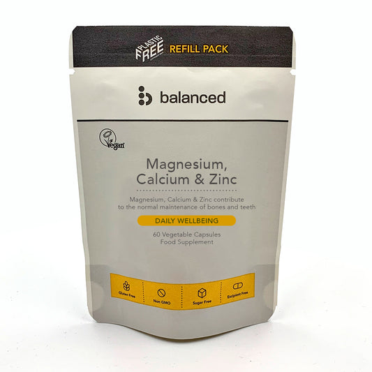 Balanced_Magnesium Calcium & Zinc 60 Veggie Caps - Refill Pouch