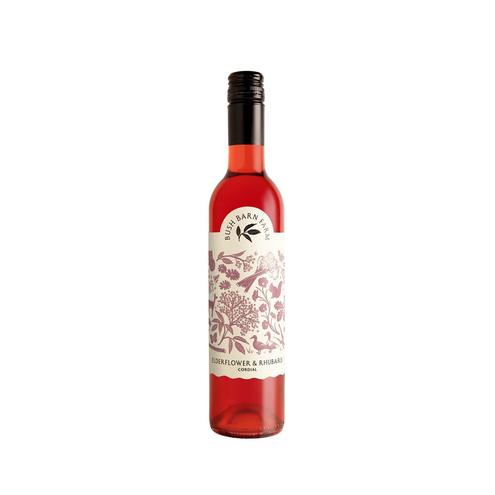Bush Barn Farm_Elderflower and Rhubarb Cordial 500ml