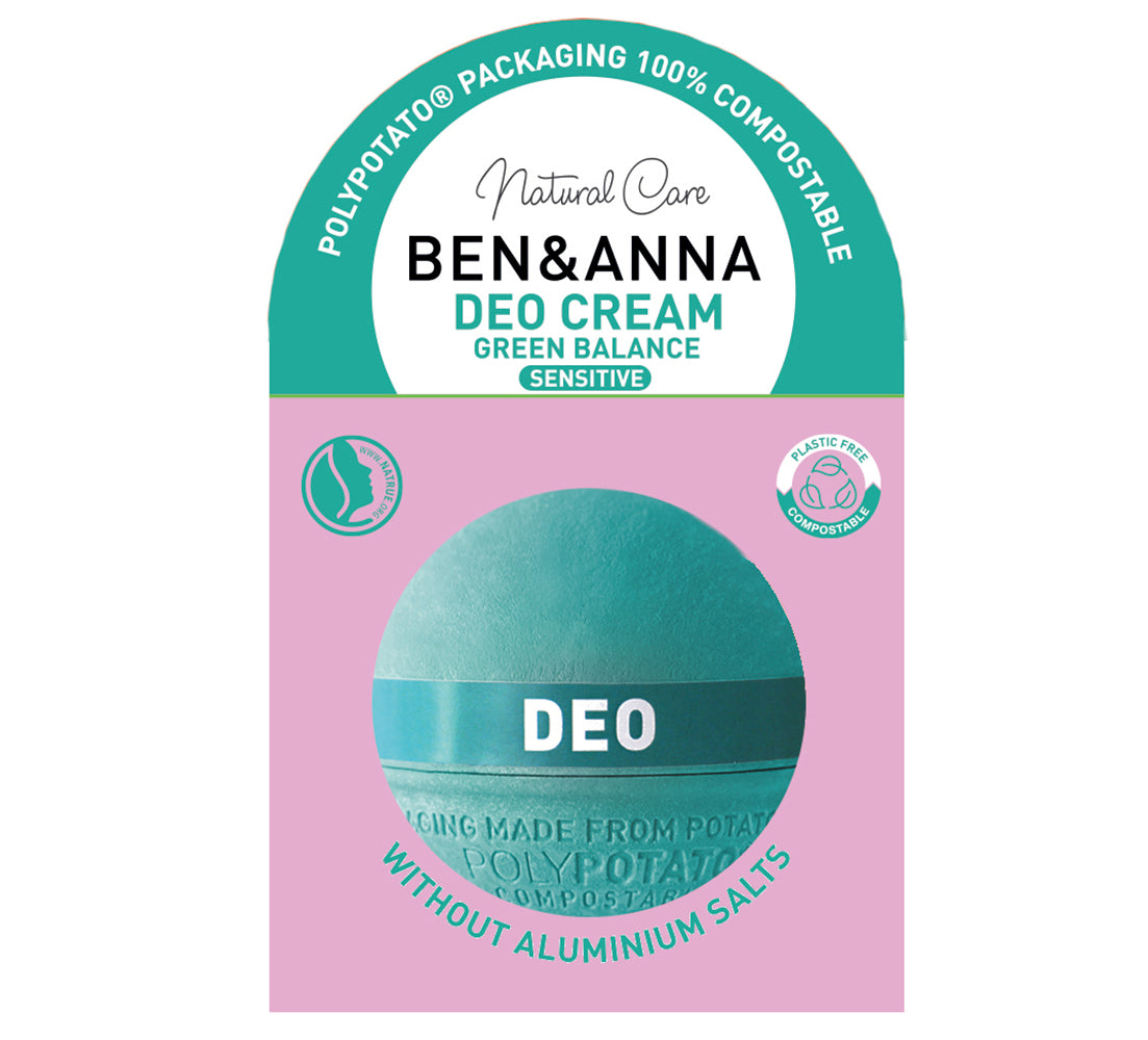 Ben and Anna_Ben & Anna Deodorant Cream PolyPotato Packaging Green Balance 40g