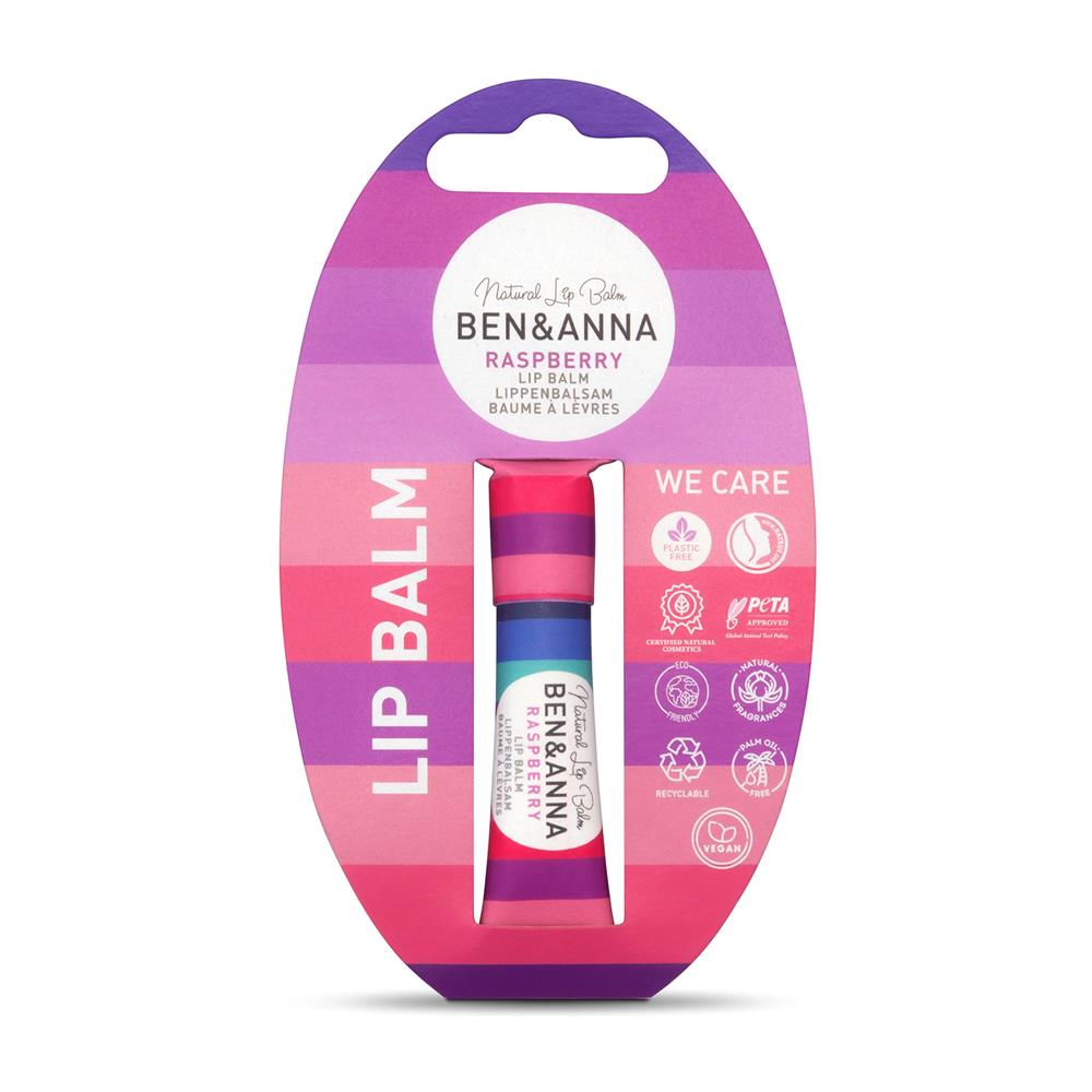 Ben and Anna_Ben & Anna Lip Balm Raspberry 6g (order in multiples of 2 or 8 for trade outer)-pack of 2