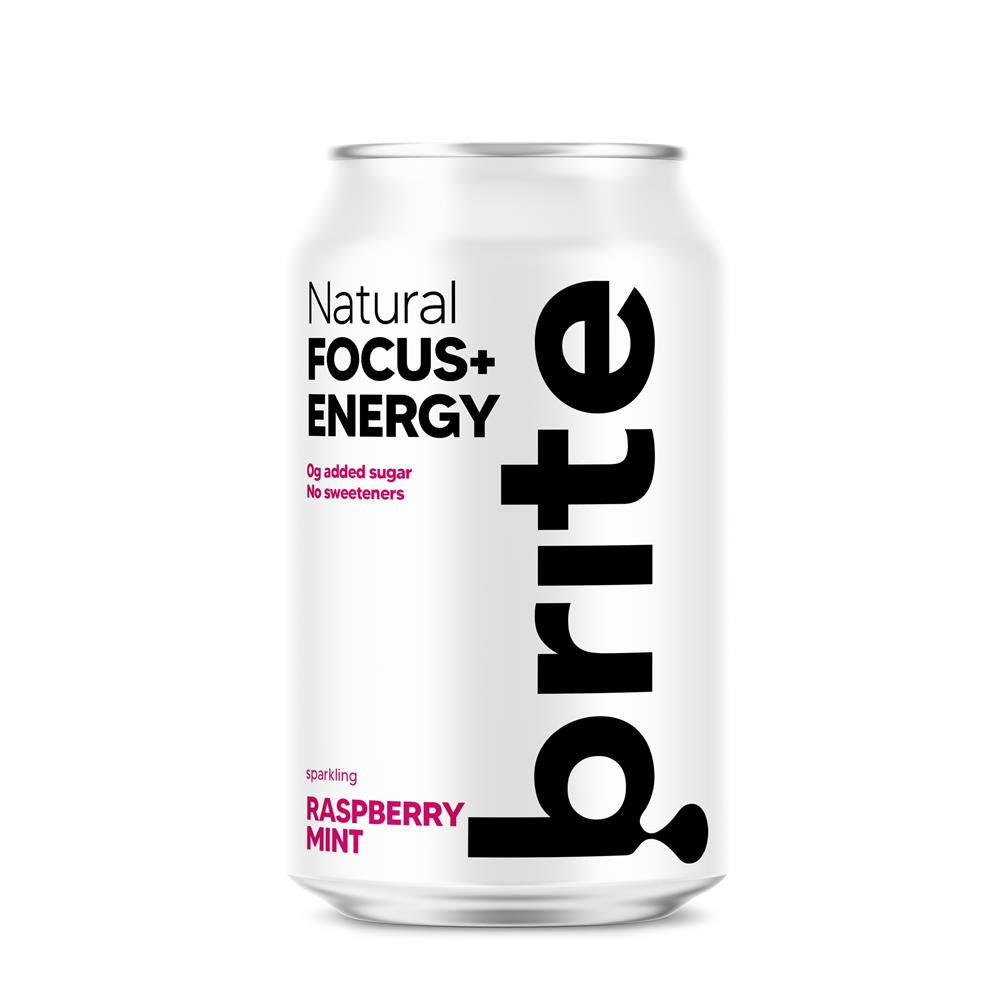 Brite Drinks_Brite Natural FOCUS ENERGY Raspberry Mint 330ml-pack of 4