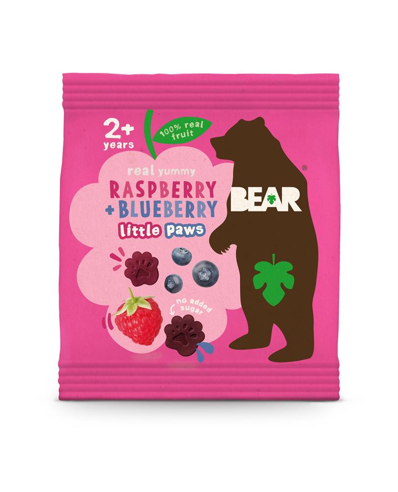 BEAR_Paws Raspberry & Blueberry 20g-Pack of 18