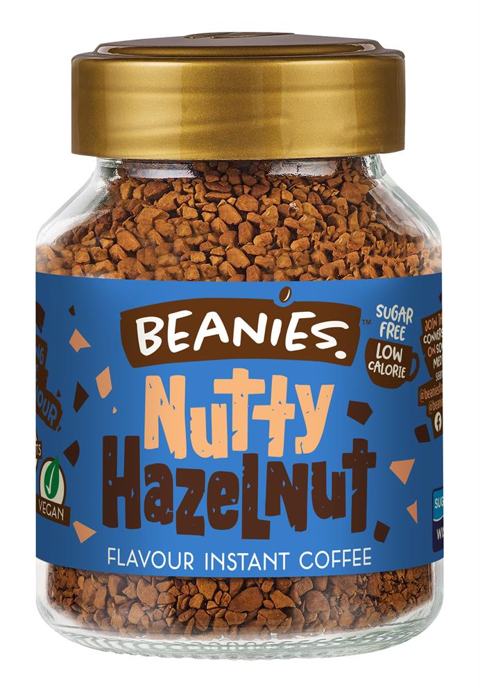 Beanies Coffee_Beanies Nutty Hazelnut Flavour Instant Coffee 50g-pack of 2