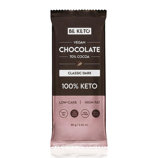 BeKeto_- Vegan Keto Chocolate + MCT Classic Dark 80g