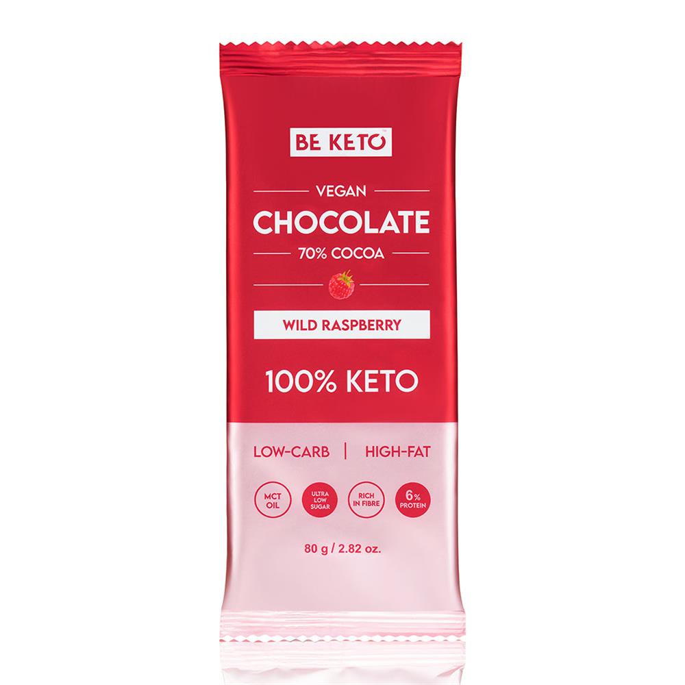 BeKeto_- Vegan Keto Chocolate + MCT Wild Raspberry 80g-pack of 2