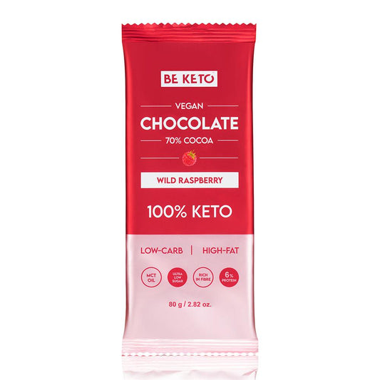 BeKeto_- Vegan Keto Chocolate + MCT Wild Raspberry 80g-pack of 2