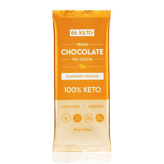 BeKeto_- Vegan Keto Chocolate + MCT Sunshine Orange 80g-Pack of 2