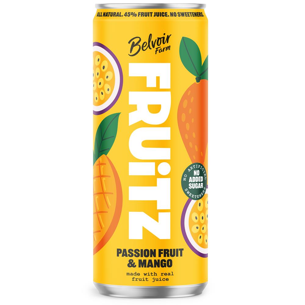 Belvoir_FRUiTZ Passion Fruit & Mango Can 330ml-Pack of 4